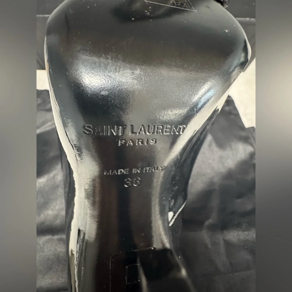 Yves Laurent Black Opyum patent leather 110 logo heel - Picture 8 of 8